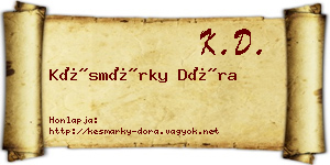 Késmárky Dóra névjegykártya
