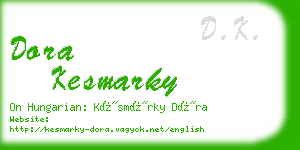 dora kesmarky business card